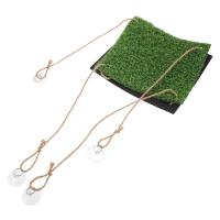 Colchoneta de hierba Artificial para columpio de pájaros, cama de dormir Natural para hámster con forma redonda/cuadrada con ganchos, estera colgante para buscar comida, juguetes para animales pequeños - details 4