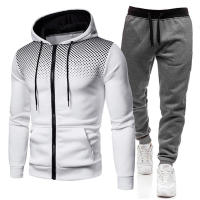 Sudadera con capucha deportiva de lunares para hombre y mujer, traje de pantalones de chándal de Color sólido de terciopelo, Otoño e Invierno - details 2