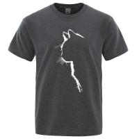 Camisetas de algodón con estampado de gato para hombre, camisa de manga corta de verano, ropa de calle de Hip-Hop, divertidas - details 9