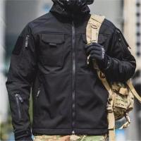 Chaqueta con Capucha Táctica para Hombres Abrigo Suave y Grueso a Prueba de Agua y Viento - details 0