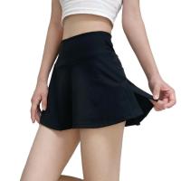 Falda de Yoga dividida 2 en 1, pantalones cortos antiexposición, falda deportiva elástica de cintura alta, ropa deportiva para gimnasio, forro de seguridad, falda de verano para mujer - details 2