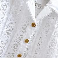 Conjunto de Vestido y Traje para Mujer de Dos Piezas Top Blanco, Falda Plisada, Abrigo de Encaje Bordado Moda de Verano 2025 - details 18