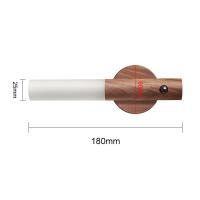 Luz LED de noche pequeña de inducción de cuerpo humano, carga USB, pasillo, armario, imitación de madera, arte - details 2