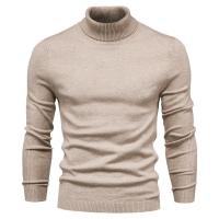 Jersey informal de cuello alto para hombre, suéter de punto, Color sólido - details 4