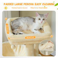 PAWZ Road Árbol para gatos de varios niveles con 2 acogedores condominios, hamaca, almohadilla rascadora para gatos, gran torre para gatos, poste rascador para gatos de interior, casa para gatos, juguetes para gatos - details 8