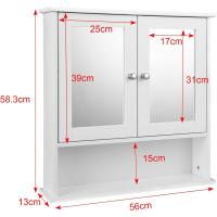 Cocina Mueble Suspendido Espejo Mueble Pared baño Espejo Estante Mueble Joyero Mara 56 x 58 x 13 cm Gris - details 11