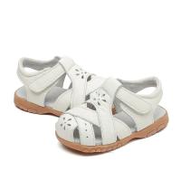 Sandalias planas de piel auténtica con punta cerrada para niños y niñas, zapatos de verano, suaves - details 4
