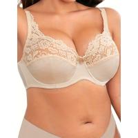 Sujetador Sexy de talla grande para mujer, ropa interior de encaje de contraste, cubierta completa, Mini sujetador ligero con lazo - details 15