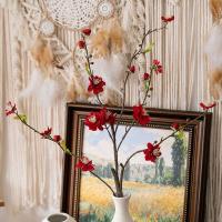 Rama de flor de melocotón Artificial de 79cm, flor de ciruelo de seda de tacto Real de plástico, flor falsa elegante para sala de estar y escritorio - details 2