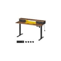 Escritorio, Mesa de Trabajo, 100 x 50 x 76 cm, Estilo Moderno, para Estudio Dormitorio Salón Oficina, Marrón Rústico y Negro Tinta LWD046B01 - details 14
