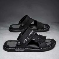Sandalias planas de suela dura antideslizantes de moda 2024 zapatos de verano para hombre de goma al aire libre de PU de alta calidad - details 7