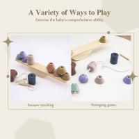 Juguetes de enhebrado de animales para bebé, balancín de madera, juegos de mesa, Montessori, habilidad práctica, bloques - details 1