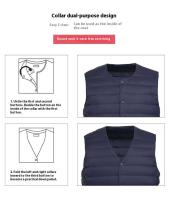 Abrigo de invierno ligero sin cuello para hombre con decoración de botones y chaleco - details 1
