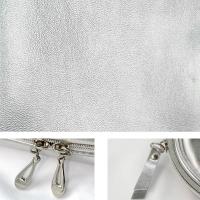 Bolso de Makupé de Cuero Suave Plateado Organizador de Viaje Portátil Bolsa de Cosméticos - details 2