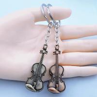 2 unid/set llavero de instrumento Musical Vintage guitarra y violín colgante joyería para hombres y mujeres accesorios únicos - details 4