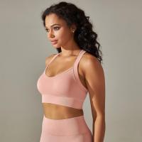 Sujetador de yoga sin costuras para mujer, top corto con tirantes anchos cruzados, chaleco deportivo para gimnasio, top liso para entrenamiento y correr - details 11