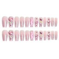 Uñas postizas rosadas con dije de conejo Manicura cómoda para uso profesional en salón de manicura - details 4