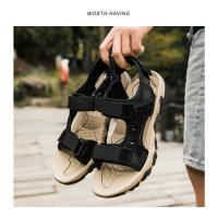 Sandalias de piel de vaca de primera capa para exteriores, sandalias de senderismo de verano, zapatos de playa con punta abierta - details 18