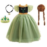 Disfraz de princesa Anna verde para niñas pequeñas, disfraz de Halloween, vestido elegante para fiesta de cumpleaños, vestido de carnaval - details 23