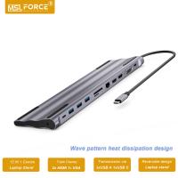Estación de Acoplamiento de Aluminio Mslforce Ultrafina, Todo en Uno, con Puertos USB-A, USB-C, HDMI, VGA, Ethernet, Ranuras para Tarjetas SD/TF Para iPad, iPhone 15, PC de Tablet Certificado CE - details 0