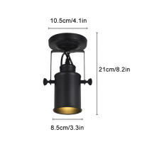 Foco de hierro forjado negro Vintage, lámpara de acento E27, ajustable en pared o techo montaje empotrado, iluminación para Loft, cafetería, Bar, tienda - details 1