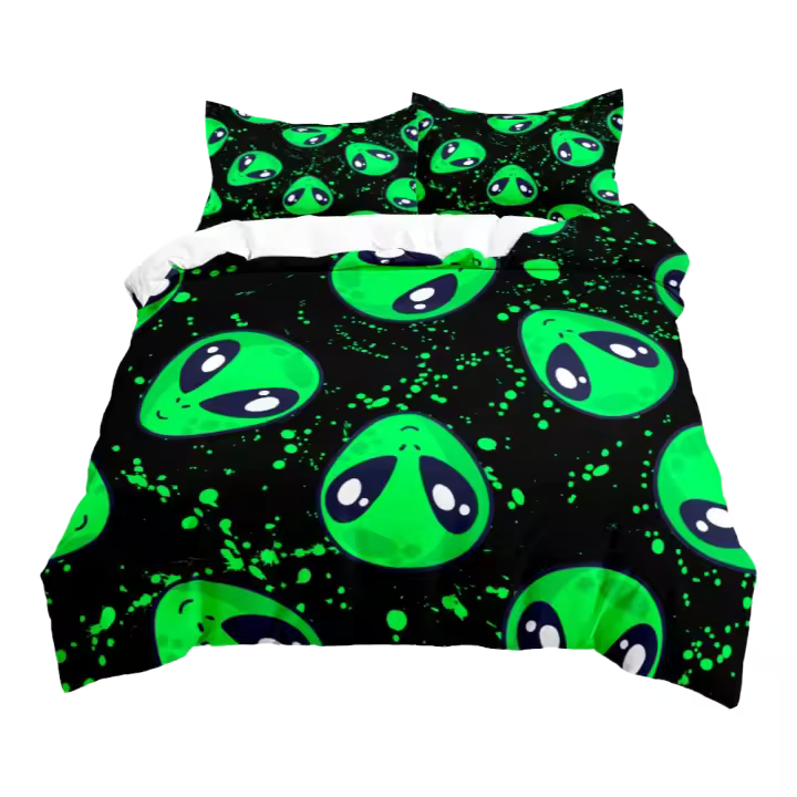 Juego de funda nórdica para niños de Aliens, juego de ropa de cama individual, doble, tamaño Queen, tamaño King, tamaño King, Reino Unido - 1