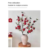 Simulación de Granada Artificial, rama larga, fruta de Granada, 7 cabezas, frutas artificiales, flores, frutas falsas, árbol bonsái - details 5