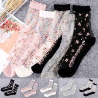 Calcetines tobilleros con lazo de seda de vidrio fino Jacquard de ocio transparente calcetines cortos calcetines de cristal - details 6