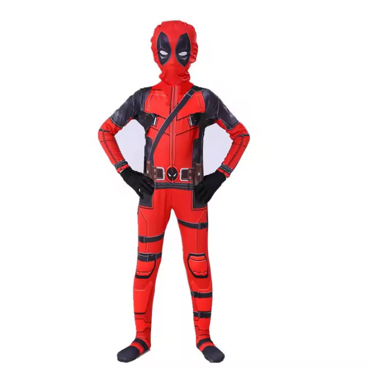 Disfraz de cosplay para fiesta de Halloween de superhéroe Deadpool para niños - 1