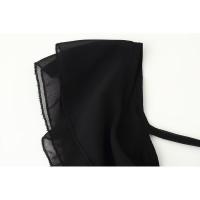 Vestido elegante con volantes y espalda descubierta para mujer, cuello oblicuo, sin mangas, con cordones, dobladillo irregular, largo hasta el suelo, vestidos para mujer de primavera - details 12
