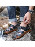 Nuevas sandalias de cuero genuino a la moda para hombres, zapatos de playa informales, calzado para hombres con suela de nailon utilizable de dos maneras - details 4