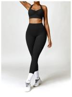 Mallas de Yoga con espalda en V para mujer, Leggings de cintura alta, levantamiento de cadera, melocotón miel, deportes - details 17
