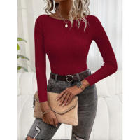 Primavera y otoño nuevo suéter con hombros descubiertos para mujer Top de punto - details 5