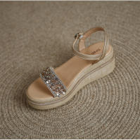 Sandalias de cuña para mujer, novedad de verano 2025, zapatos de mujer de una sola tira con suela gruesa, zapatos de plataforma de moda estilo hada - details 7