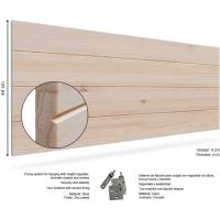 Gabo de Madera Rústico Vintage para Cama (145 x 44 cms.) Estilo Nórdico Crudo sin Pintar - details 4