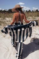 Conjunto de verano para mujer, camisa a rayas con cuello en V y pantalones anchos de punto holgado - details 28