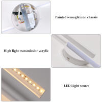 Goeco Lámpara de Pared LED Moderna 16W con Aplique para Interior en Color Blanco Material Aluminio y Silicona para Salón Dormitorio Escalera - details 2