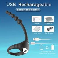 Wireless Remote Control Penis Cock Ring Vibrator Butt Anal Plug Delay Ejaculation Prostate Stimulator Massager Sex Toys Men Gay - details 5