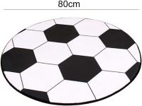 1 alfombrilla para el suelo con dibujos de fútbol, redonda, para niños, para mesa de café, silla, hecha a mano (80 cm/31,5 pulgadas) - details 1