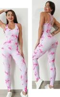 Levantamiento de cadera deportivo para fiesta de yoga teñido con lazo sin costuras, mono trasero de una pieza, mallas para mujer, ropa deportiva para gimnasio - details 10