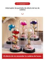 Lámpara Decorativa de Vidrio con Rosa Eterna Diseño Boho Chic para Dormitorio/Sala de Estar - details 3