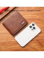 Cartera Bifold Corta para Hombres Cuero Falso Delgada y Negociosa Porta Tarjetas de Credit ID - details 2