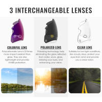 SCVCN-Gafas Polarizadas de Ciclismo para Hombres y Mujeres, 3 Lentes Intercambiables - details 3