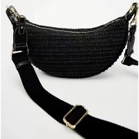 Bolso Crucero de Tejido Ligero Correa Ajustable Desmontable, Cierre de Cremallera, Lining de Goma y Poliéster, Marrón/Negro Bolso de Mano Casual para Mujeres en Primavera-Verano - details 11