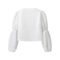 OUWU- Camisa Informal Corta De Manga Abombada A La Moda Para Mujer Primavera 2025, Nuevo Diseño, Ropa Informal De Ajuste Cómodo - details 3