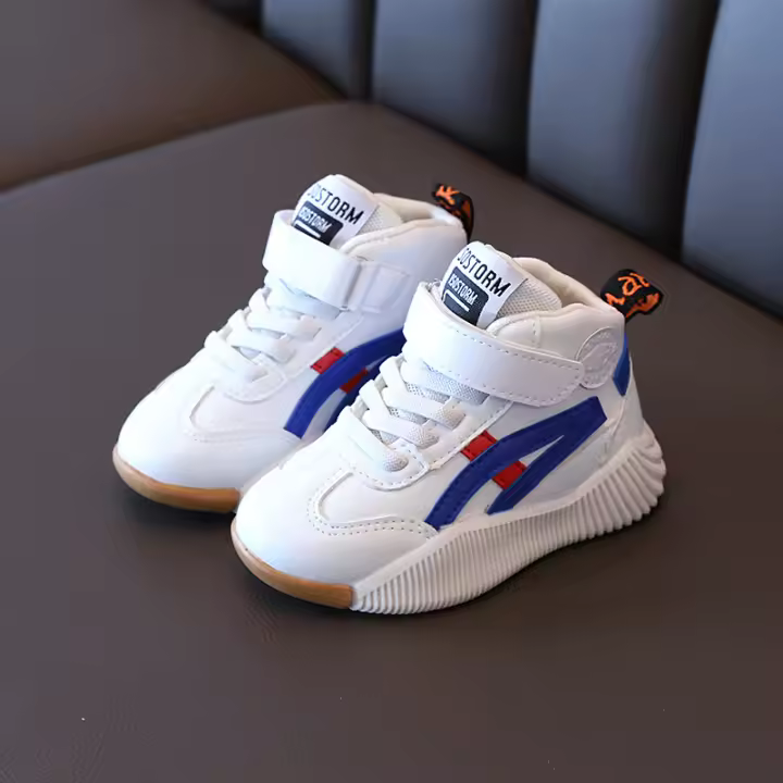 2025 otoño e invierno nuevos zapatos deportivos para niños niñas ayuda media zapatos blancos niños zapatos de bebé zapatos de baloncesto - 1