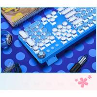 Real teclado mecánico eje verde niñas Netflix chica corazón polvo azul teclas redondas gaming punk - details 8