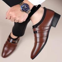 Zapatos de Cuero Clásicos para Hombres Mocasines de Punta Afilada Perfectos para Boda, Fiesta, Oficina, Vestir Casual Camisas Polo, Moda para Hombres - details 12