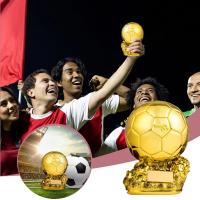 Trofeo de fútbol de 1 piezas, Balón de Oro, premio al mejor jugador, regalo conmemorativo, adorno fino de escritorio para decoración de habitación - details 0