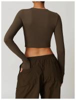 Ropa de Yoga de manga larga de afilado de secado rápido, ajustada, deportiva, ajustada, manga larga, ropa exterior, correr, Fitness, gimnasio, Tops femeninos - details 10